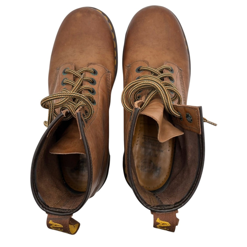 Dr Martens 1460 Crazy Horse Boots Mens 12 Brown Doc Leather MIE England VINTAGE - Picture 5 of 12